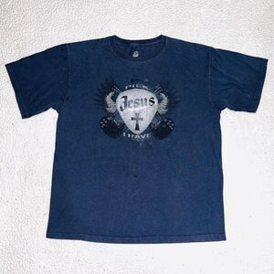 Fruit of the Loom Loftees Short Sleeve Shirt Grey Men L Religion Comfy Church